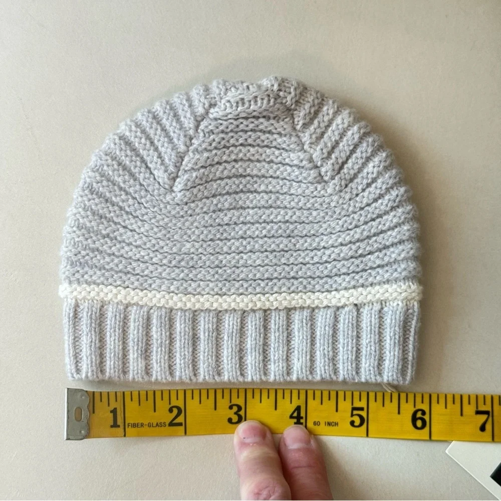 NWT BONTON Paris Heather Grey Knit Wool Baby Hat Beanie Size 3M